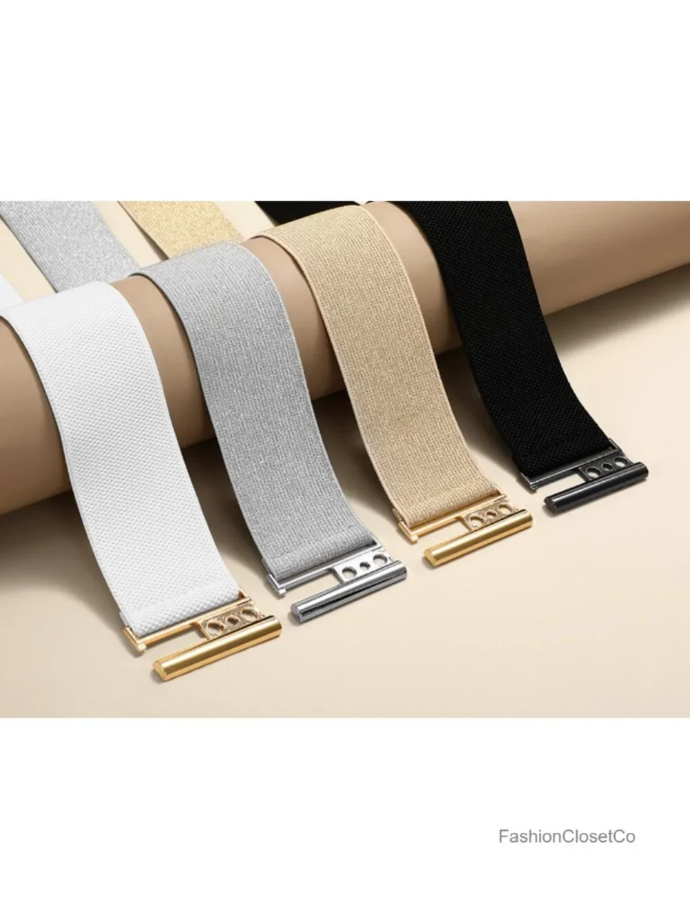 Womens Wide Elastic Waist Cinch Belt Vintage Trimmer Belt for Dresses